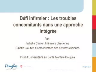 d fi infirmier les troubles concomitants dans une approche int gr e