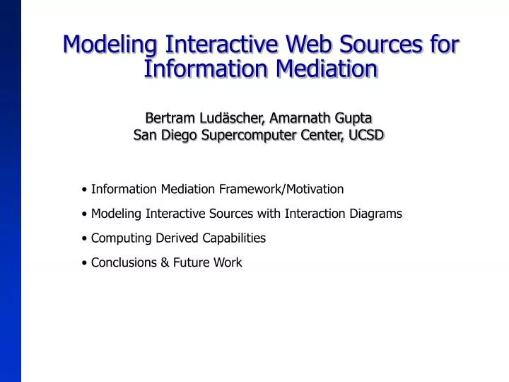 modeling interactive web sources for information mediation