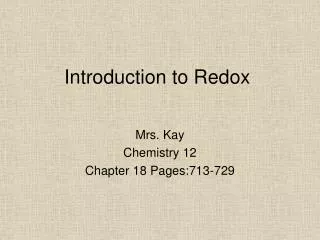 Introduction to Redox