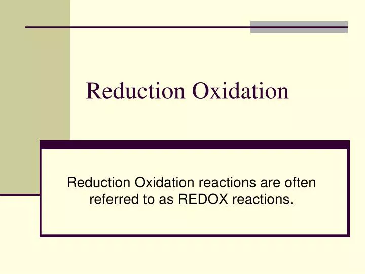 reduction oxidation