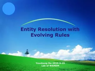 Entity Resolution with Evolving Rules