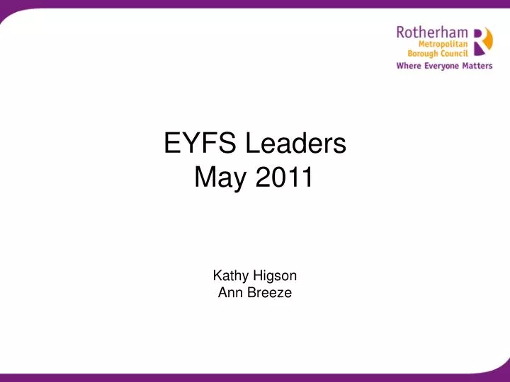 eyfs leaders may 2011