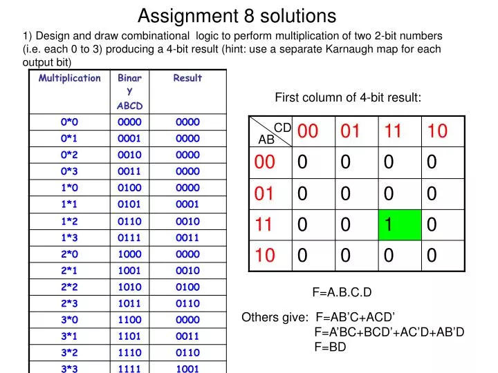 assignment 8 solutions