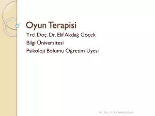 oyun terapisi