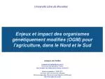 Université Libre de Bruxelles - slide 1