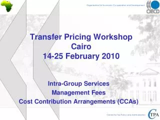 Transfer Pricing Workshop Cairo 14-25 February 2010