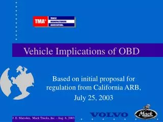 Vehicle Implications of OBD