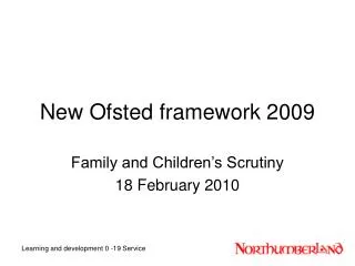 New Ofsted framework 2009