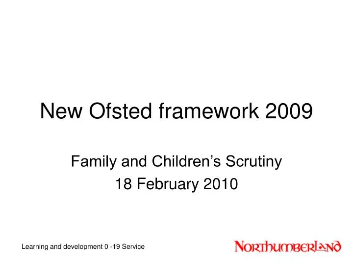 new ofsted framework 2009