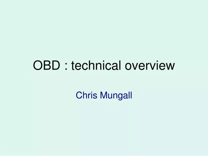 obd technical overview