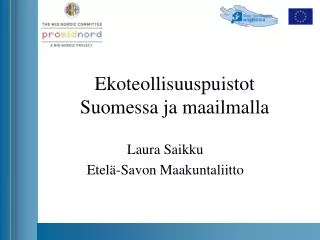 ekoteollisuuspuistot suomessa ja maailmalla