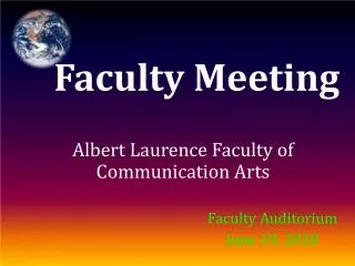 Albert Laurence Faculty of Communication Arts