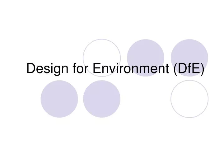 design for environment dfe