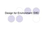 Design for Environment (DfE)