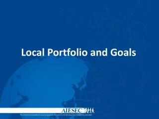 Local Portfolio and Goals