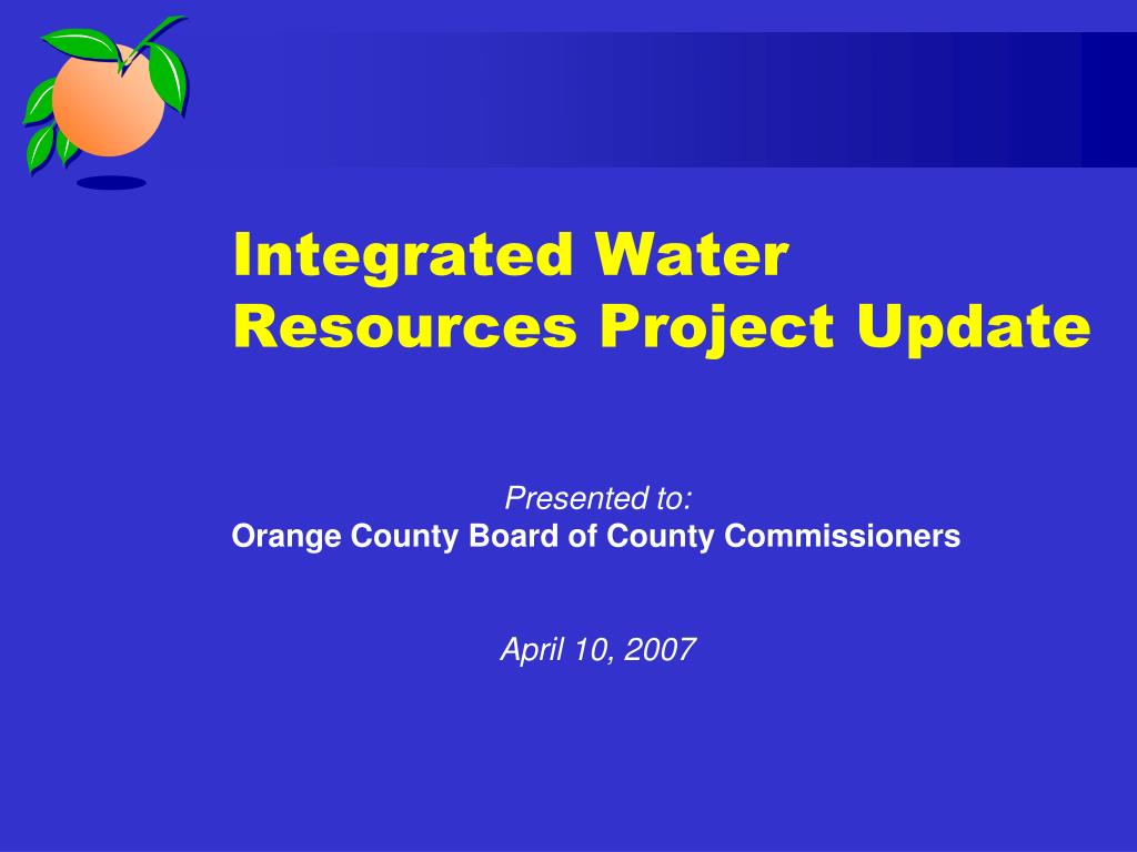 PPT - Integrated Water Resources Project Update PowerPoint Presentation ...
