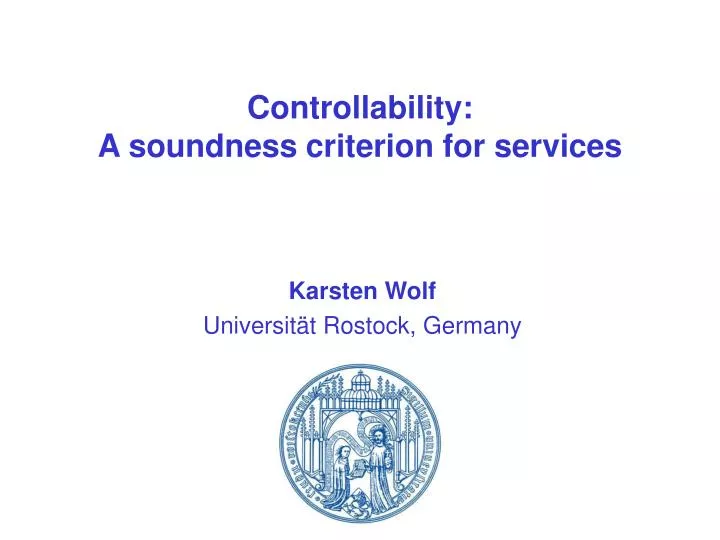 controllability a soundness criterion for services