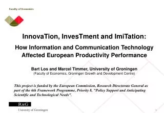 InnovaTion, InvesTment and ImiTation: