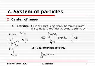 7. System of particles