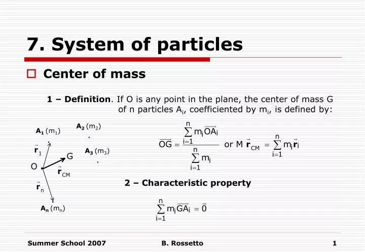 7 system of particles