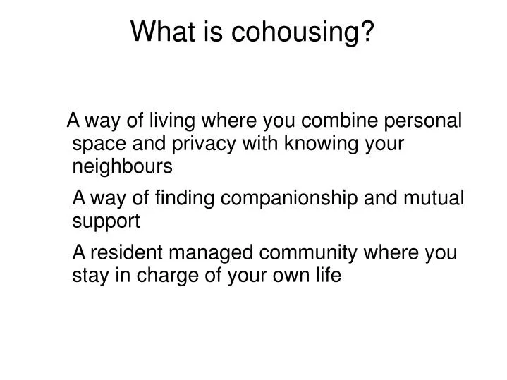 what is cohousing