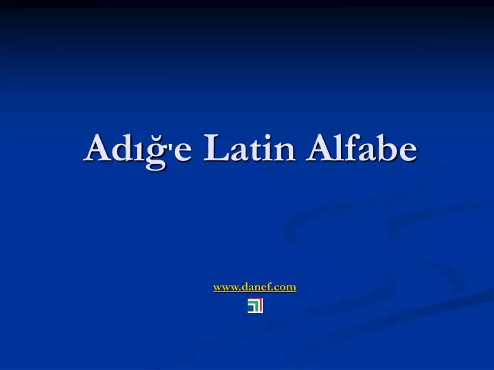 ad e latin alfabe