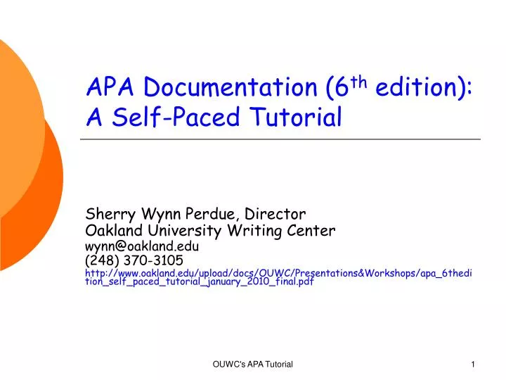apa documentation 6 th edition a self paced tutorial