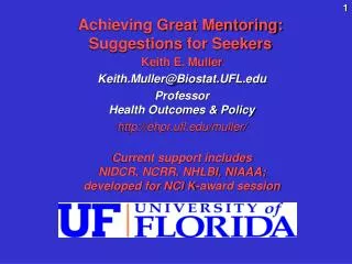 Achieving Great Mentoring: Suggestions for Seekers