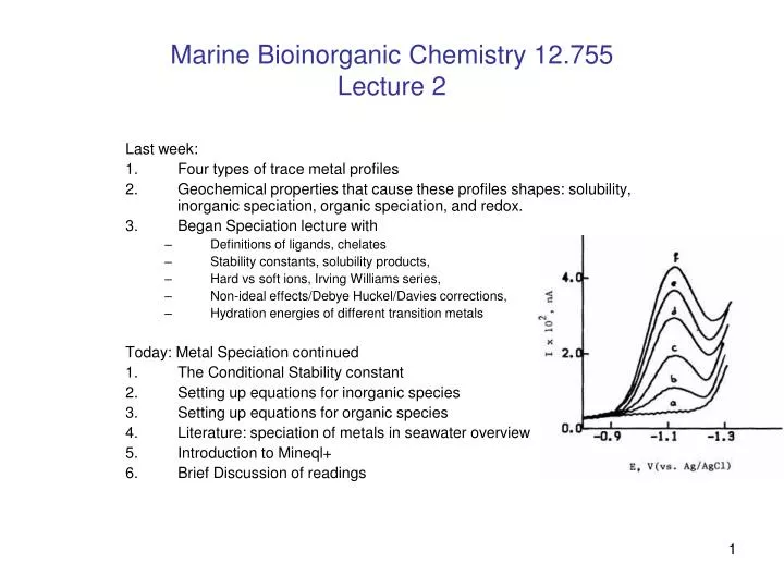 marine bioinorganic chemistry 12 755 lecture 2