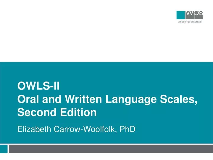 owls ii oral and written language scales second edition