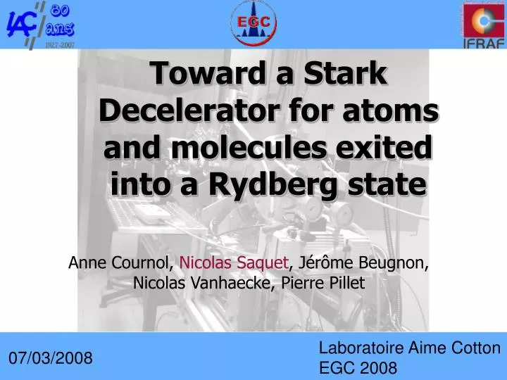 toward a stark decelerator for atoms and molecules exited into a rydberg state
