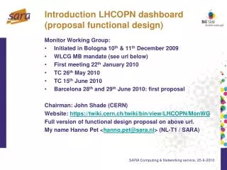 Introduction LHCOPN dashboard (proposal functional design)