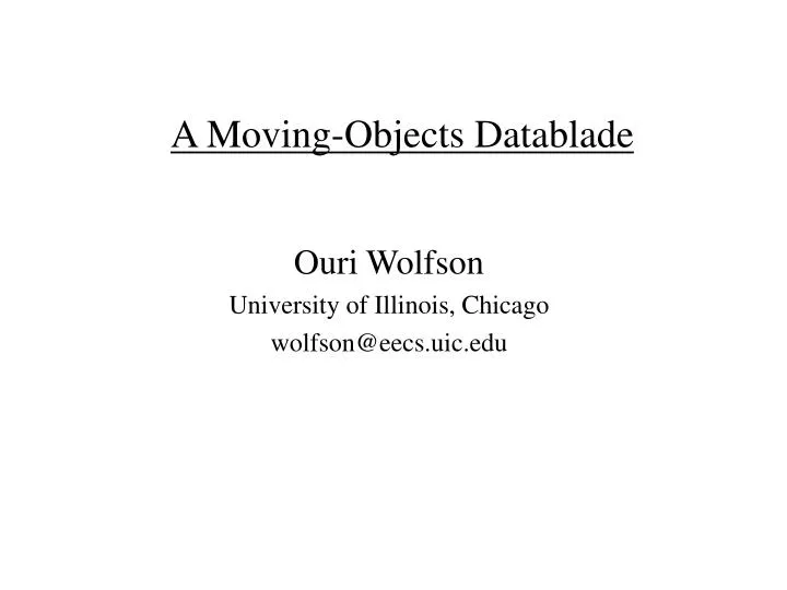 a moving objects datablade