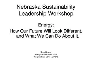 Nebraska Sustainability Leadership Workshop