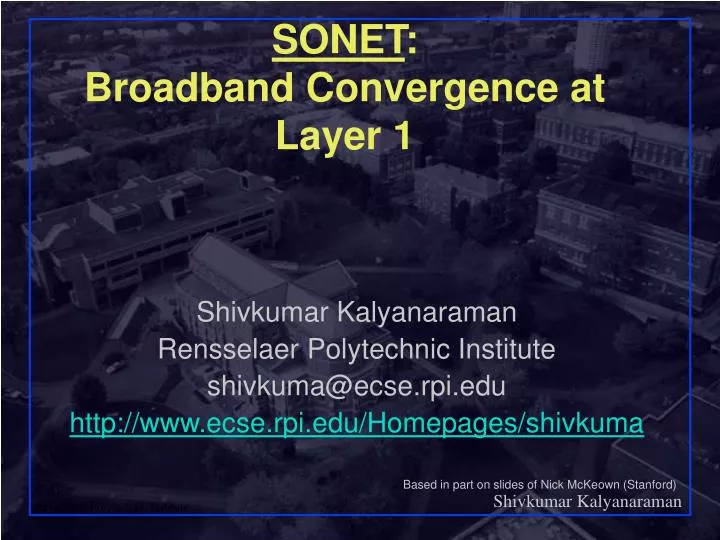 sonet broadband convergence at layer 1