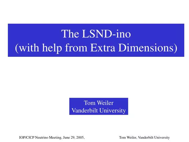 the lsnd ino with help from extra dimensions