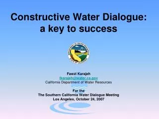 Constructive Water Dialogue: a key to success