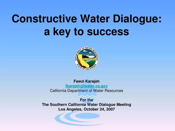 constructive water dialogue a key to success