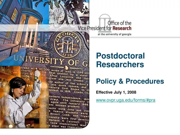 postdoctoral researchers policy procedures