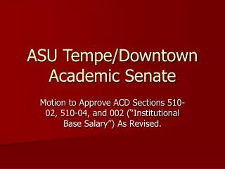 ASU Tempe/Downtown Academic Senate