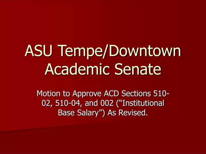 asu tempe downtown academic senate