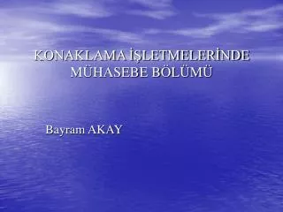 konaklama letmeler nde m hasebe b l m