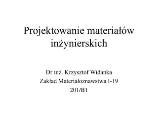 projektowanie materia w in ynierskich