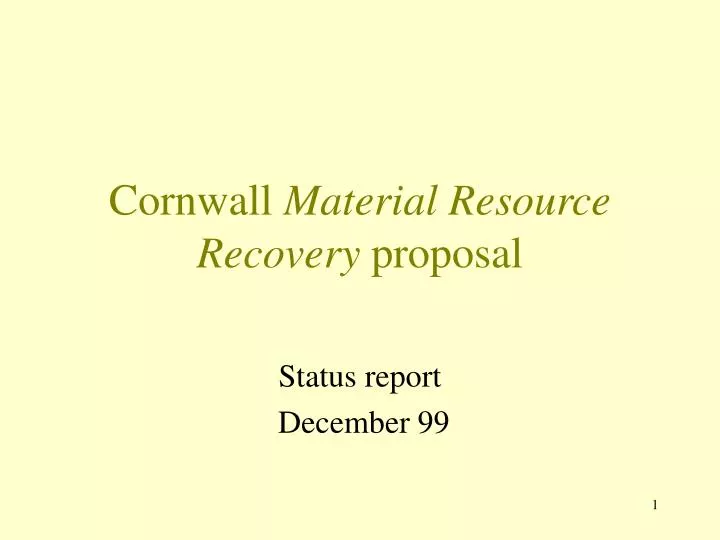 cornwall material resource recovery proposal