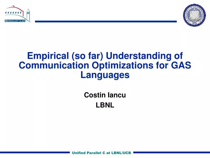 empirical so far understanding of communication optimizations for gas languages