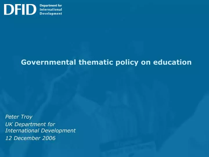 governmental thematic policy on education