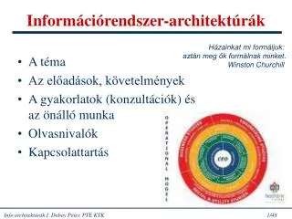 inform ci rendszer architekt r k