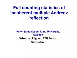 Full counting statistics of incoherent multiple Andreev reflection