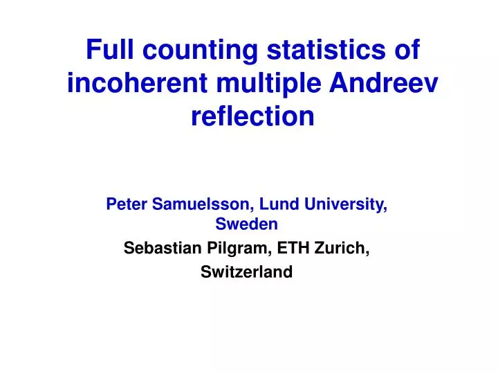 full counting statistics of incoherent multiple andreev reflection