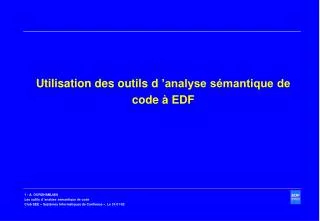 utilisation des outils d analyse s mantique de code edf